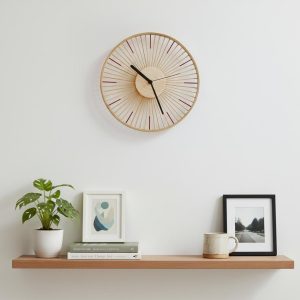 Handmade Bamboo Wall Clock | Silent Non-Ticking Japandi Decor | Minimalist Wooden Clock for Home & Office