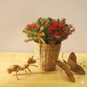 Eco-Friendly Handmade Bamboo Insect Decor – Butterfly & Dragonfly Art